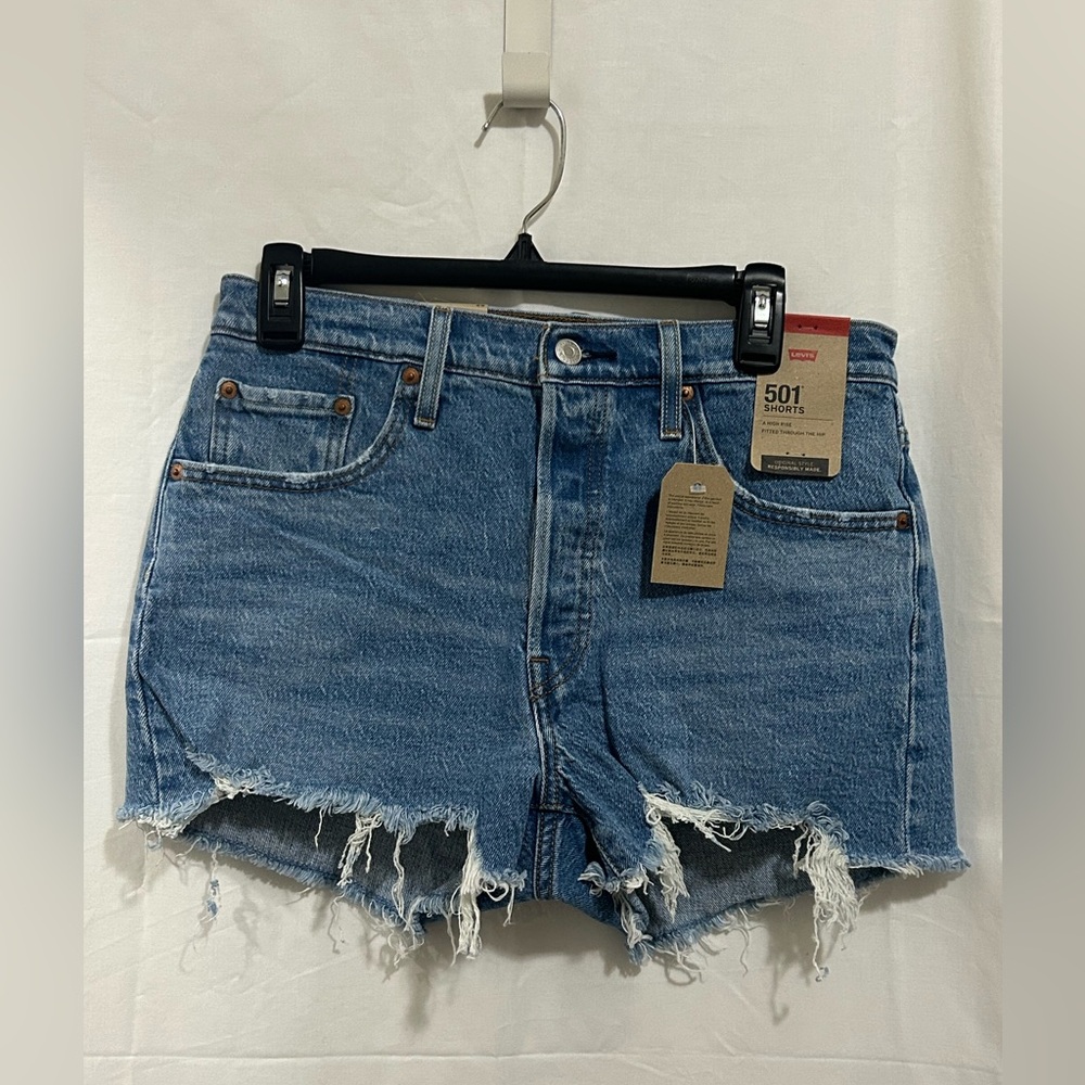 Levi's - Women's Distressed Blue Jean Shorts